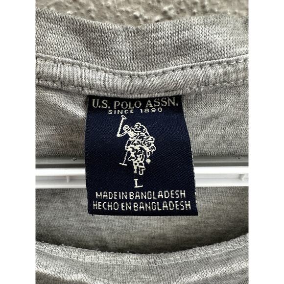 U.S. Polo Assn. Mens Shirt Size Large Short Sleeve Heathered Gray Logo - Picture 4 of 10